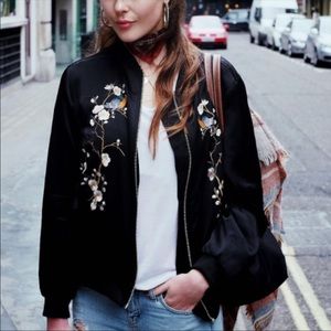 ZARA Cherry Blossom Embroidered Jacket